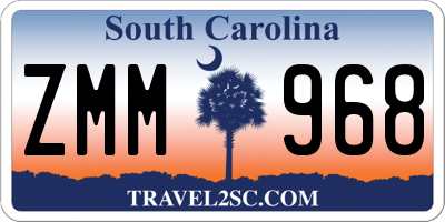 SC license plate ZMM968