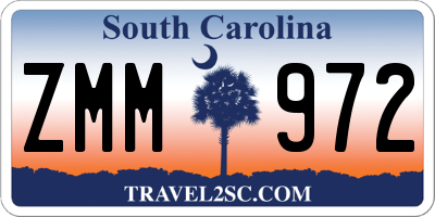 SC license plate ZMM972
