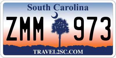 SC license plate ZMM973