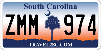 SC license plate ZMM974