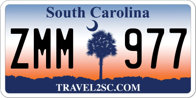 SC license plate ZMM977