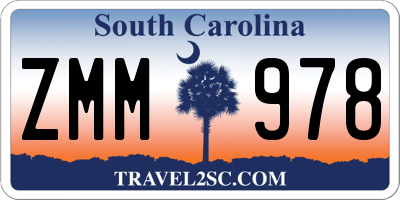 SC license plate ZMM978