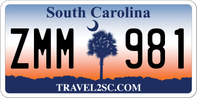 SC license plate ZMM981