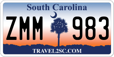 SC license plate ZMM983