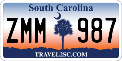 SC license plate ZMM987