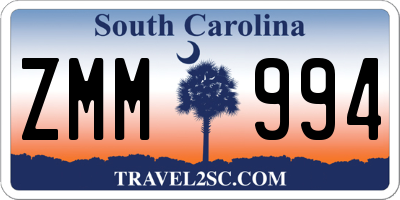 SC license plate ZMM994