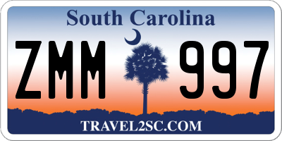 SC license plate ZMM997