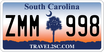 SC license plate ZMM998