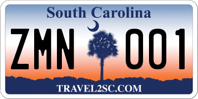 SC license plate ZMN001