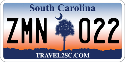 SC license plate ZMN022