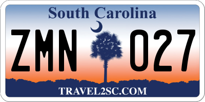 SC license plate ZMN027