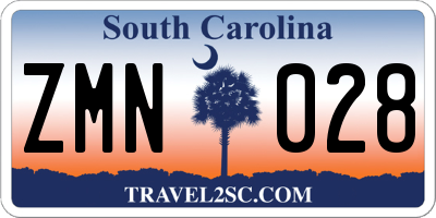 SC license plate ZMN028