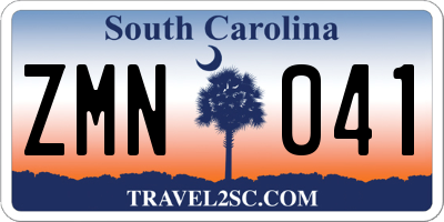 SC license plate ZMN041