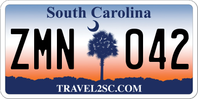 SC license plate ZMN042