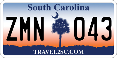 SC license plate ZMN043