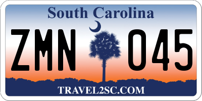 SC license plate ZMN045