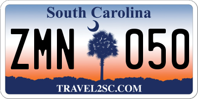 SC license plate ZMN050