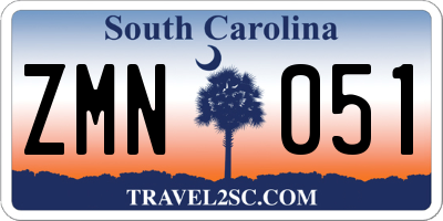 SC license plate ZMN051