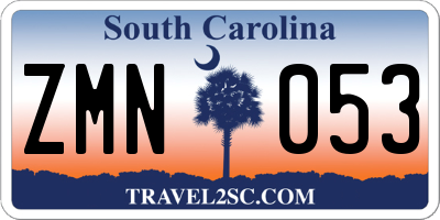 SC license plate ZMN053