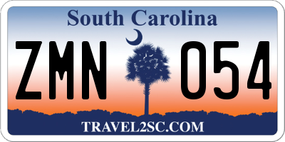 SC license plate ZMN054