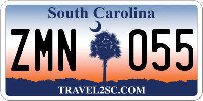 SC license plate ZMN055
