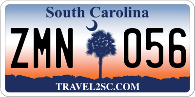 SC license plate ZMN056
