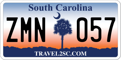 SC license plate ZMN057