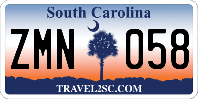 SC license plate ZMN058
