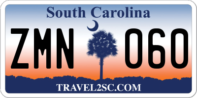 SC license plate ZMN060
