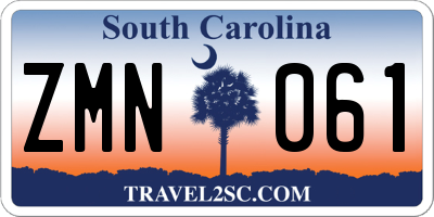 SC license plate ZMN061