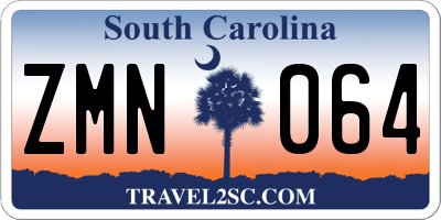 SC license plate ZMN064