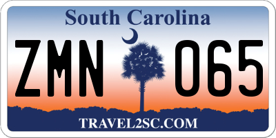 SC license plate ZMN065