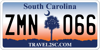 SC license plate ZMN066