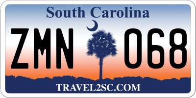 SC license plate ZMN068