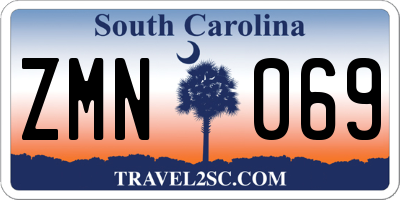 SC license plate ZMN069