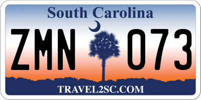 SC license plate ZMN073