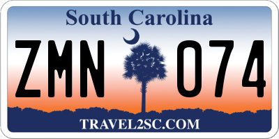 SC license plate ZMN074