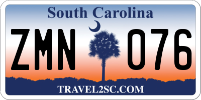 SC license plate ZMN076