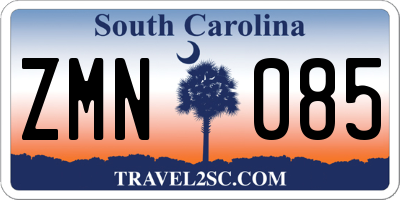 SC license plate ZMN085