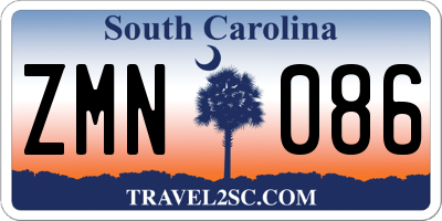 SC license plate ZMN086
