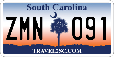 SC license plate ZMN091