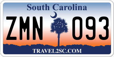 SC license plate ZMN093