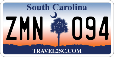 SC license plate ZMN094