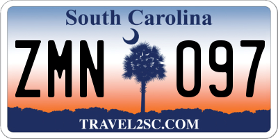 SC license plate ZMN097