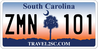 SC license plate ZMN101