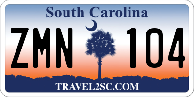 SC license plate ZMN104