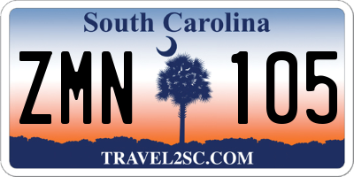 SC license plate ZMN105