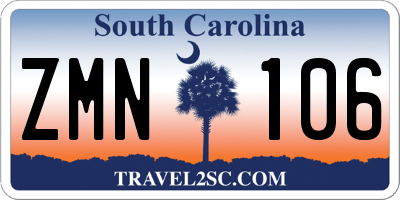 SC license plate ZMN106