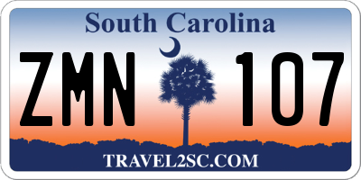 SC license plate ZMN107