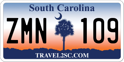 SC license plate ZMN109